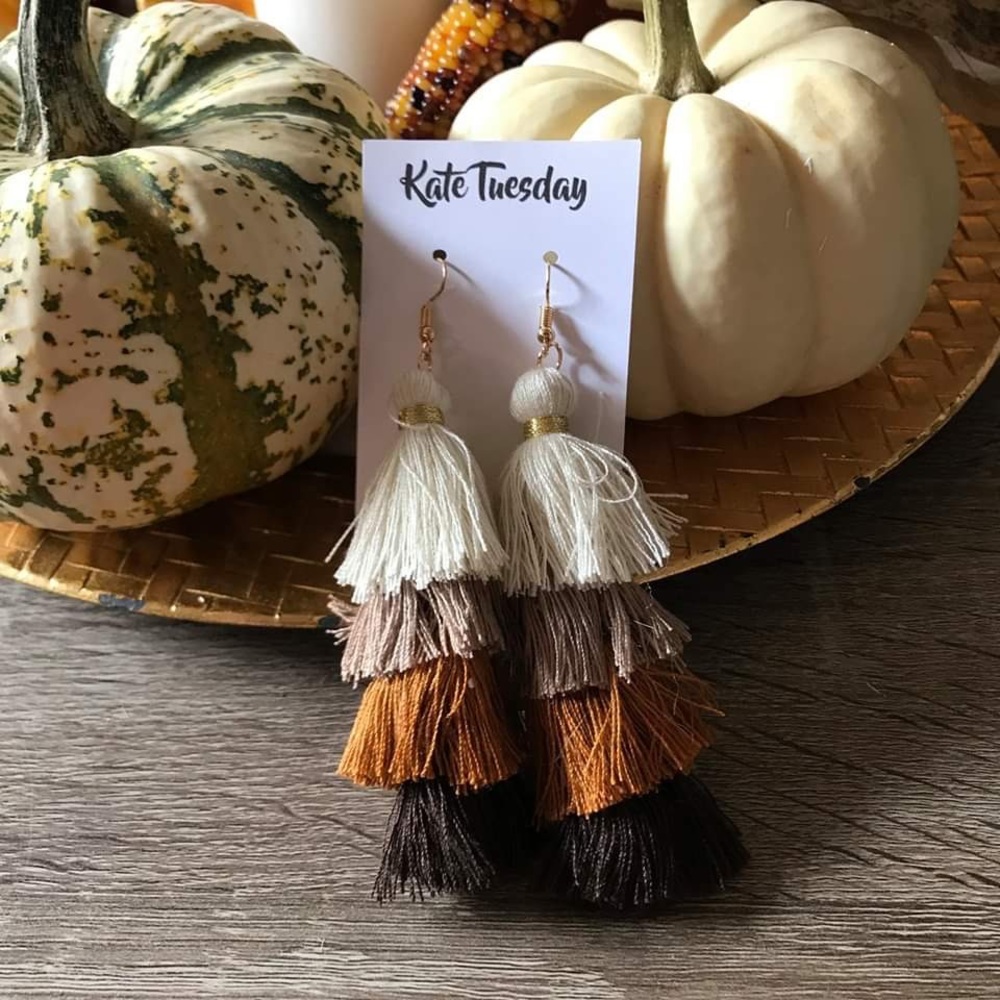 🆕 Earthtone Tassel Earrings